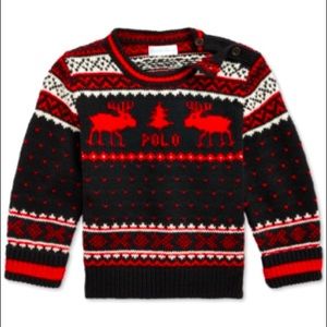 NWT Polo Ralph Lauren Reindeer Knit Sweater 18 month Christmas sweater